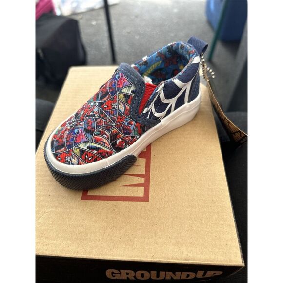 Marvel Other - Marvel Spider-Man Slip On Sneakers‎ Size 5C NEW In Box, GROUND UP Blue/Red